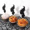 12-Pack Halloween Witch Baby Shower Cupcake Toppers – Black Glitter Pregnant Witch Picks for Gender Reveal, Pregnancy Announcement & Halloween Party Decorations